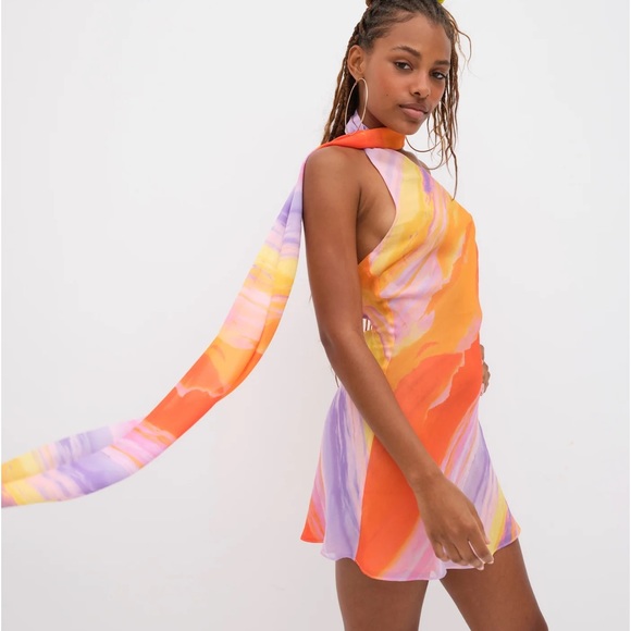 For Love And Lemons Orange and Purple Mini Dress - Picture 5 of 10